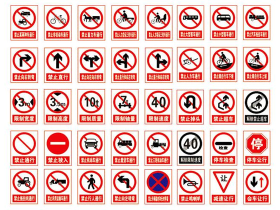 常見交通標志牌解讀